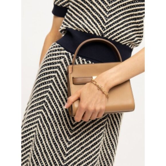 Tory Burch Roxanne Gold-Tone Chain Link Bracelet With Signature Logo Charm - Picture 3 of 5